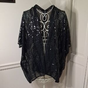 Cejon Black Sequin Women's Blouse